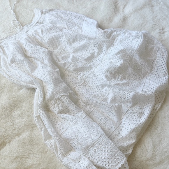 Lucky Brand White Eyelet Tiered Midi Skirt Size M Boho Cottagecore - Picture 15 of 15